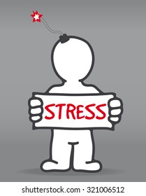 vector isolated man in a stressful state