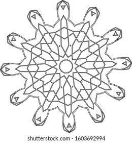 Vector isolated mandala line pattern
