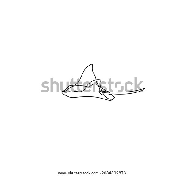 Vector Isolated Manta Ray One Line Stock Vector (Royalty Free ...