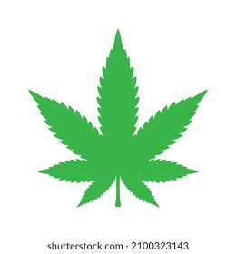 Icono de hoja de marihuana aislada vectorial en fondo blanco