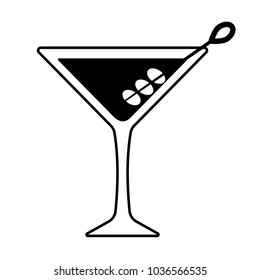 Vector isolated martini with three olives
