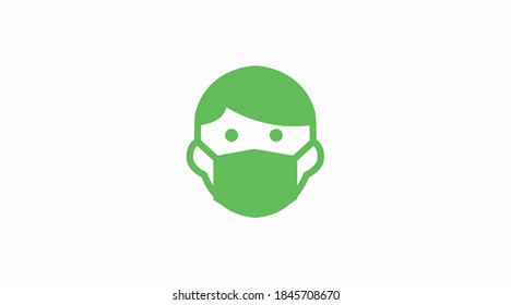 Icono de máscara aislada vectorial, con cara con máscara