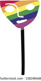 Vector isolated mask with pen of sexual minorities, strong and independent lesbian women, gay men who have nothing to be ashamed of. LGBT design concept. Vector for logo icons
