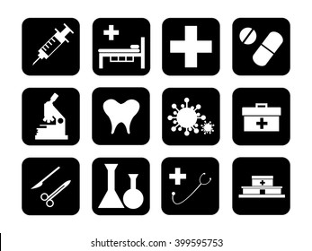 Vector isolated medical icons set