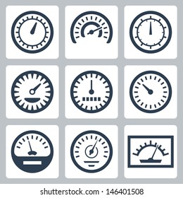 Vector isolated meters icons set