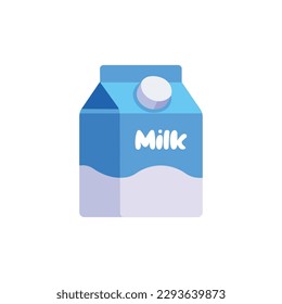 Vector isolated milk box in cartoon style