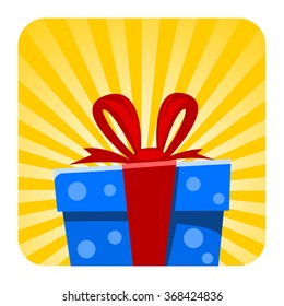 vector isolated mistery party gift box with white shining effect