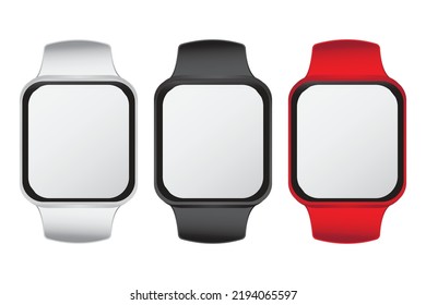 Vector Isolated Mockup Of Digital Device Wrist Digital Clock