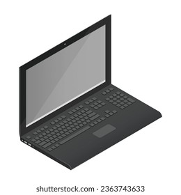 Vector isolated modern laptop on white.