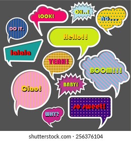 vector isolated modern stylish colorful speech bubbles. modern communication