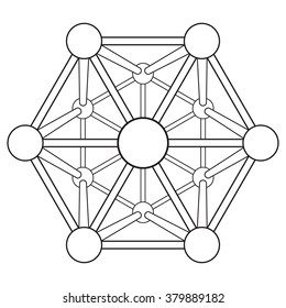 Vector isolated molecule grid 