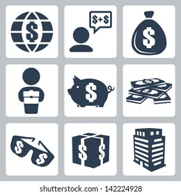 Vector isolated money icons set