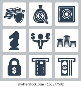 Vector isolated money icons set