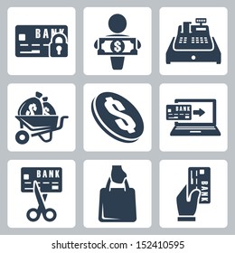 Vector isolated money icons set