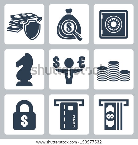 Vector isolated money icons set