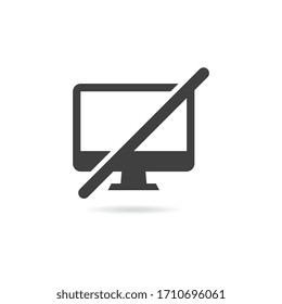 Vector Isolated Monitor Off Icon