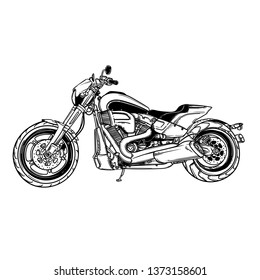Vector isolated motor scooter icon. Motorcycle silhouette symbols.