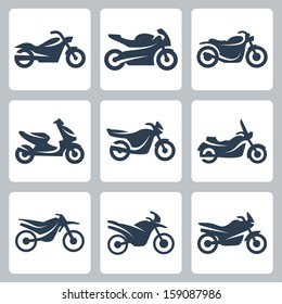 Vector isolated motorcycles icons set