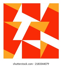 Vector isolated multi color geometric abstraction in square