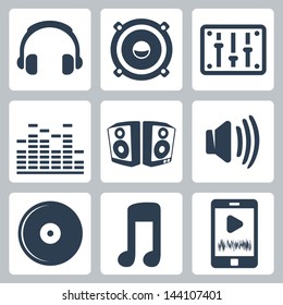 Vector isolated music icons set
