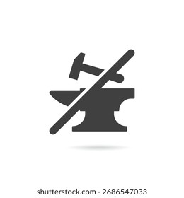 Vector Isolated No Anvil Icon