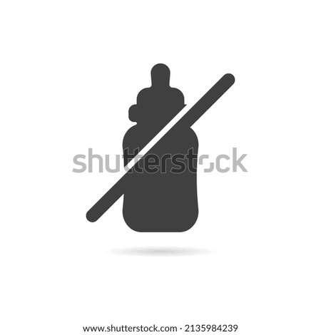 Vector Isolated No Baby Bottle Icon