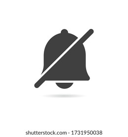 Vector Isolated No Bell or Silent Notification Icon