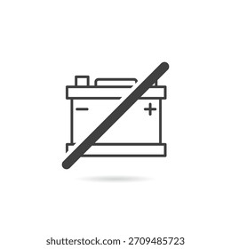 Vector Isolated No Car Battery Icon