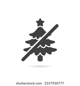 Vector Isolated No Christmas Tree Icon