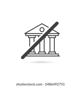 Vector Isolated No Courthouse Icon