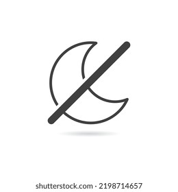 Vector Isolated No Crescent Moon Icon