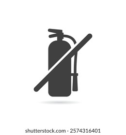 Vector Isolated No Fire Extinguisher Icon