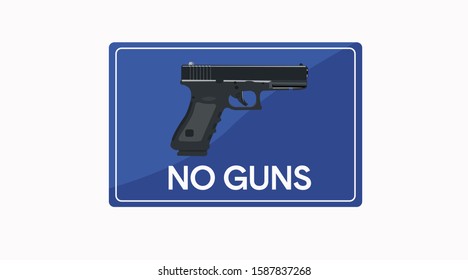 Vector Isolated No Guns Sign Icon