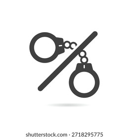 Icono de Vector aislado sin esposas