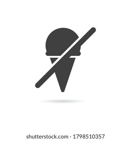 Vector Isolated No Ice Cream Icon