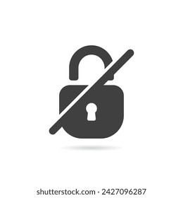 Vector Isolated No Lock Icon