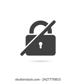Vector Isolated No Lock Icon