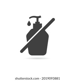 Vector Isolated No Lotion of Hand Sanitizer Icon