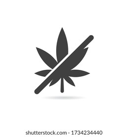 Vector aislado sin icono de marihuana o cannabis