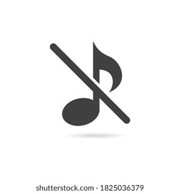 Vector Isolated No Music Icon