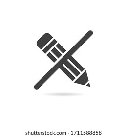 Vector Isolated No Pencil Icon