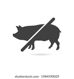 Vector Isolated No Pork Icon