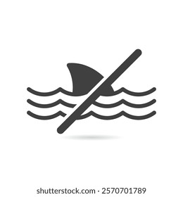 Vector Isolated No Shark Icon