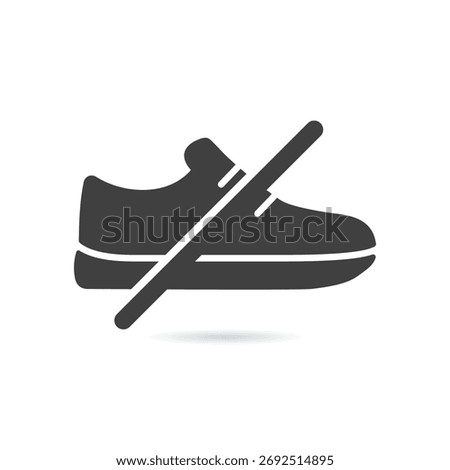 Vector Isolated No Shoes Icon