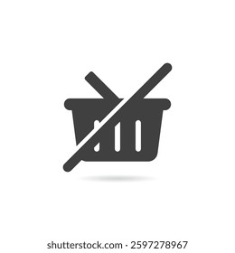 Vector Isolated No Shopping Basket Icon