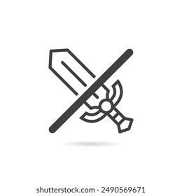 Vector aislado sin icono de espada