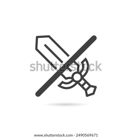 Vector Isolated No Sword Icon
