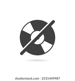Vector Isolated No Vinyl Record Icon