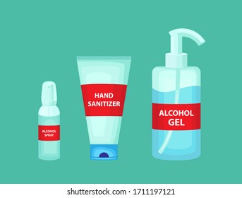 Vector isolated objects. Antiviral Hand for washing and disinfecting hands during an epidemic