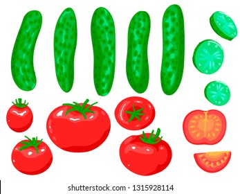 Vector isolated objects on white background.